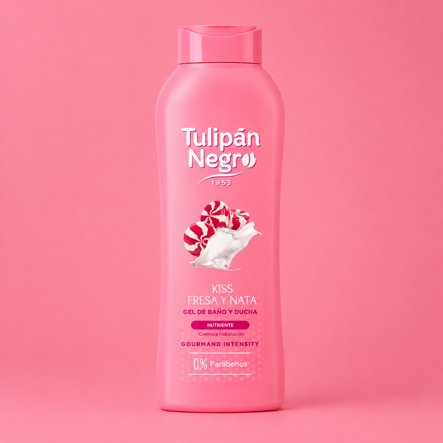 Gel Douche Fraise & Chantilly – Tulipán Negro – 650 ml
